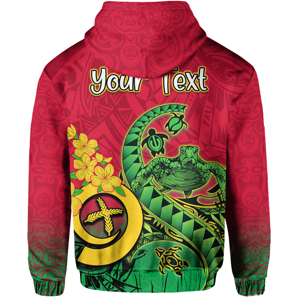 Custom Vanuatu Hoodie Polynesian Happy Independence Day Fresh Life Turtle Wave - LH1