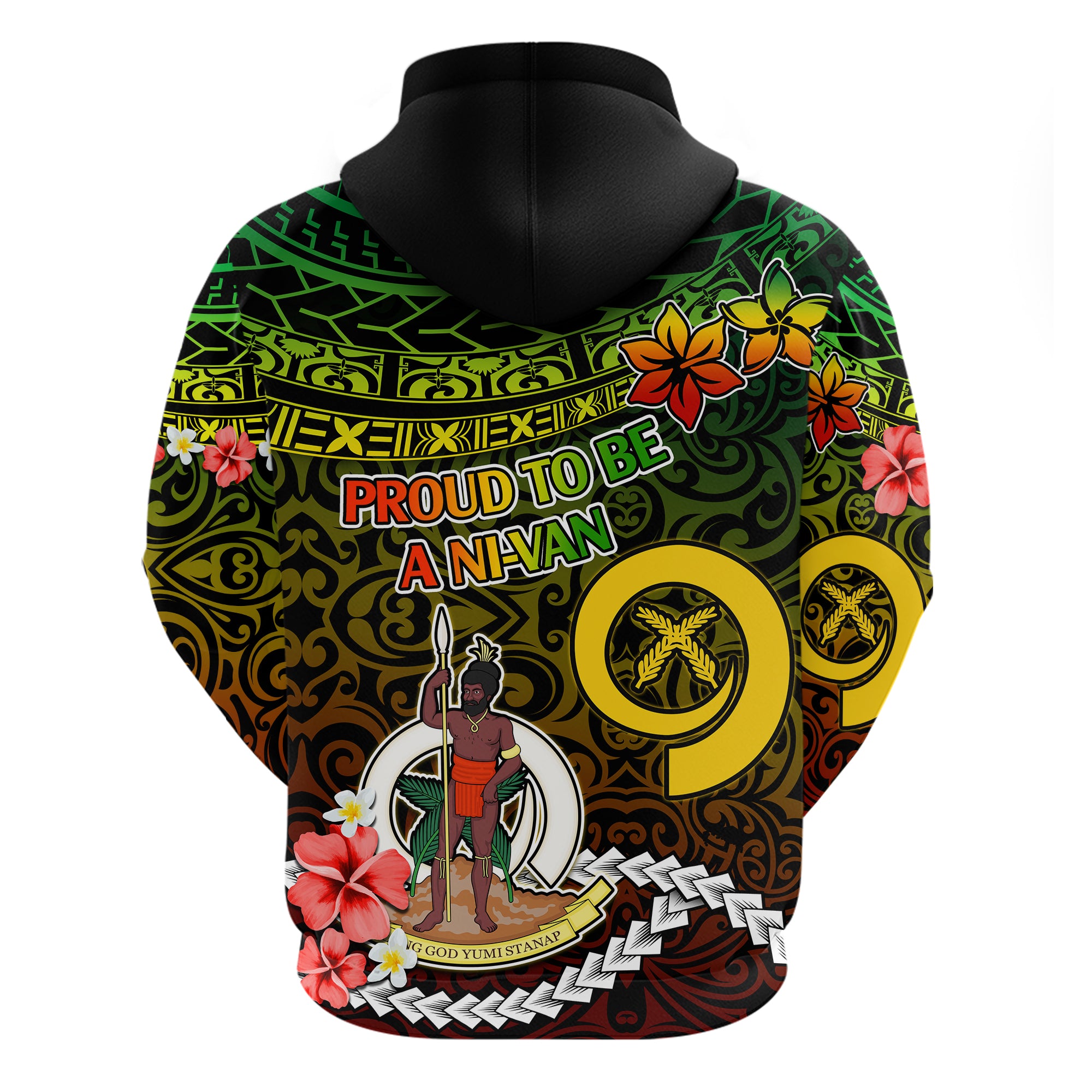 Custom Vanuatu Zip Hoodie Happy Independence Day 2023 Polynesian Tribal Proud To Be A Ni Van - LH1