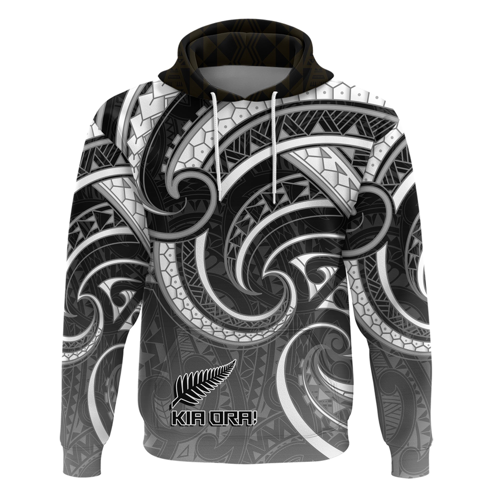 Custom New Zealand Hoodie Maori Rugby Koru Mix Silver Fern Style - LH1