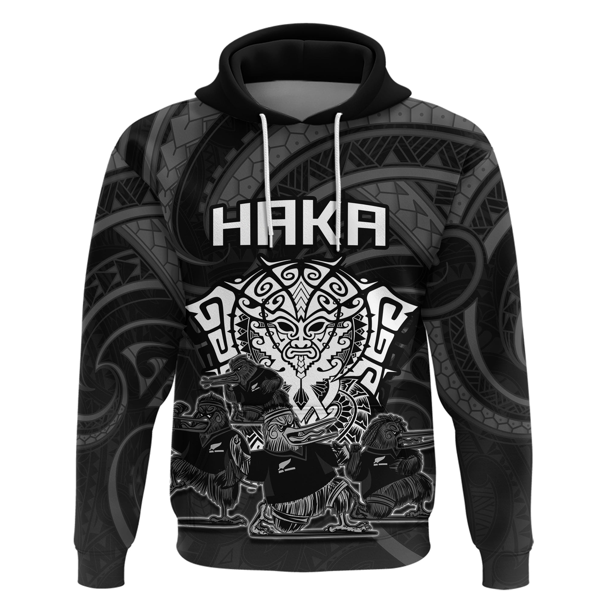 Custom New Zealand Hoodie Haka Rugby Kiwi Bird Maori Mix Silver Fern Style - LH1