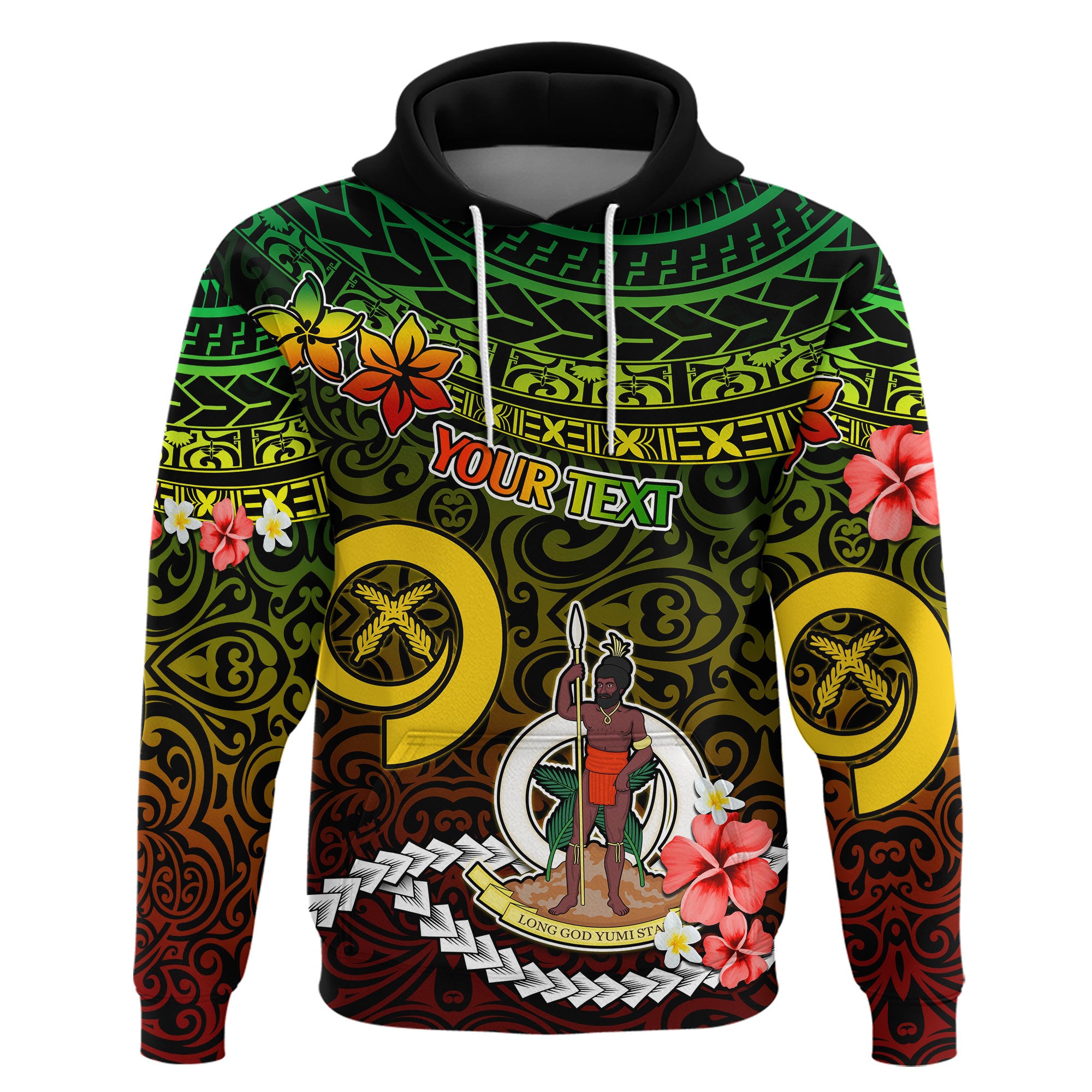 Custom Vanuatu Hoodie Happy Independence Day 2023 Polynesian Tribal Proud To Be A Ni Van - LH1