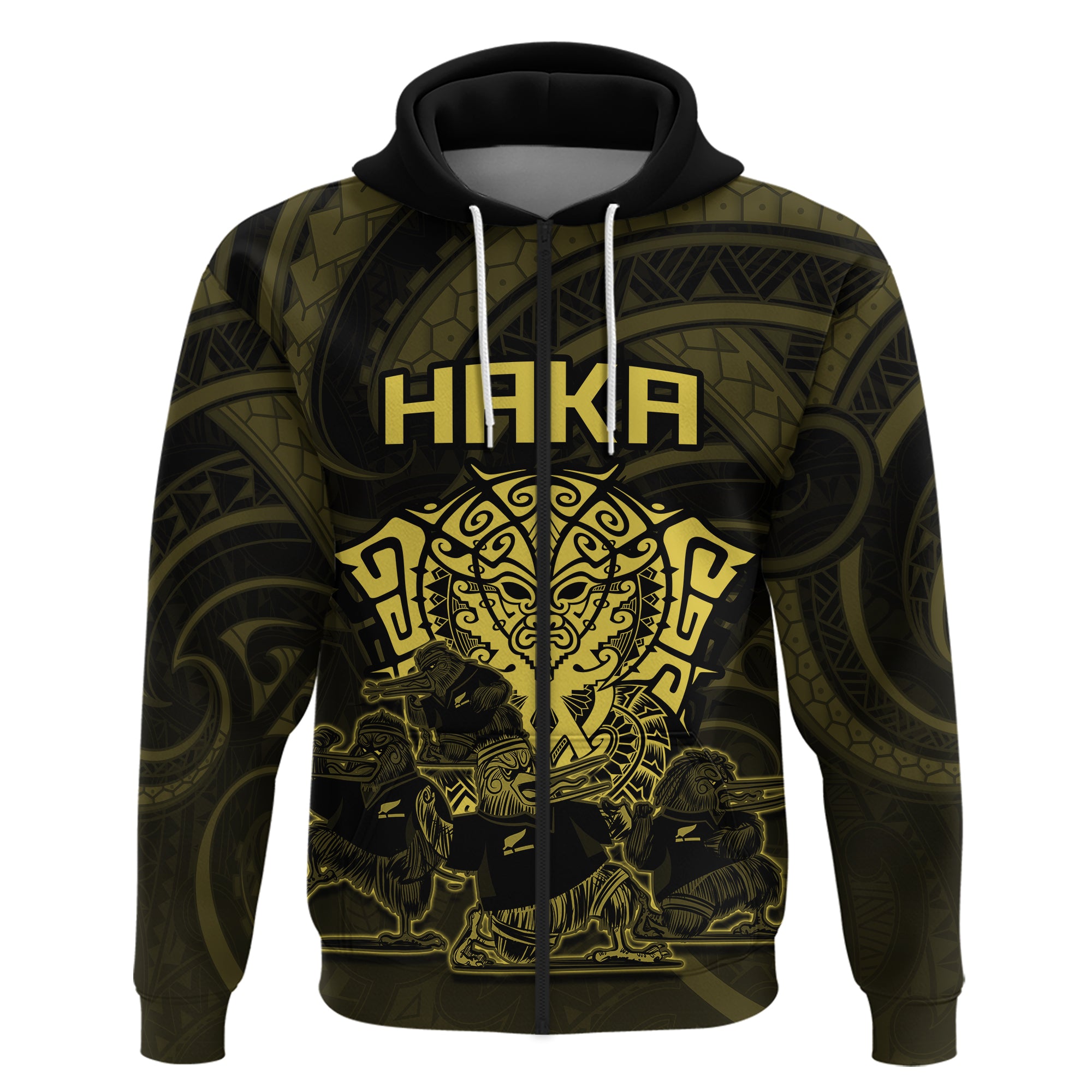 Custom New Zealand Hoodie Zip Haka Rugby Kiwi Bird Maori Mix Silver Fern Style - LH1