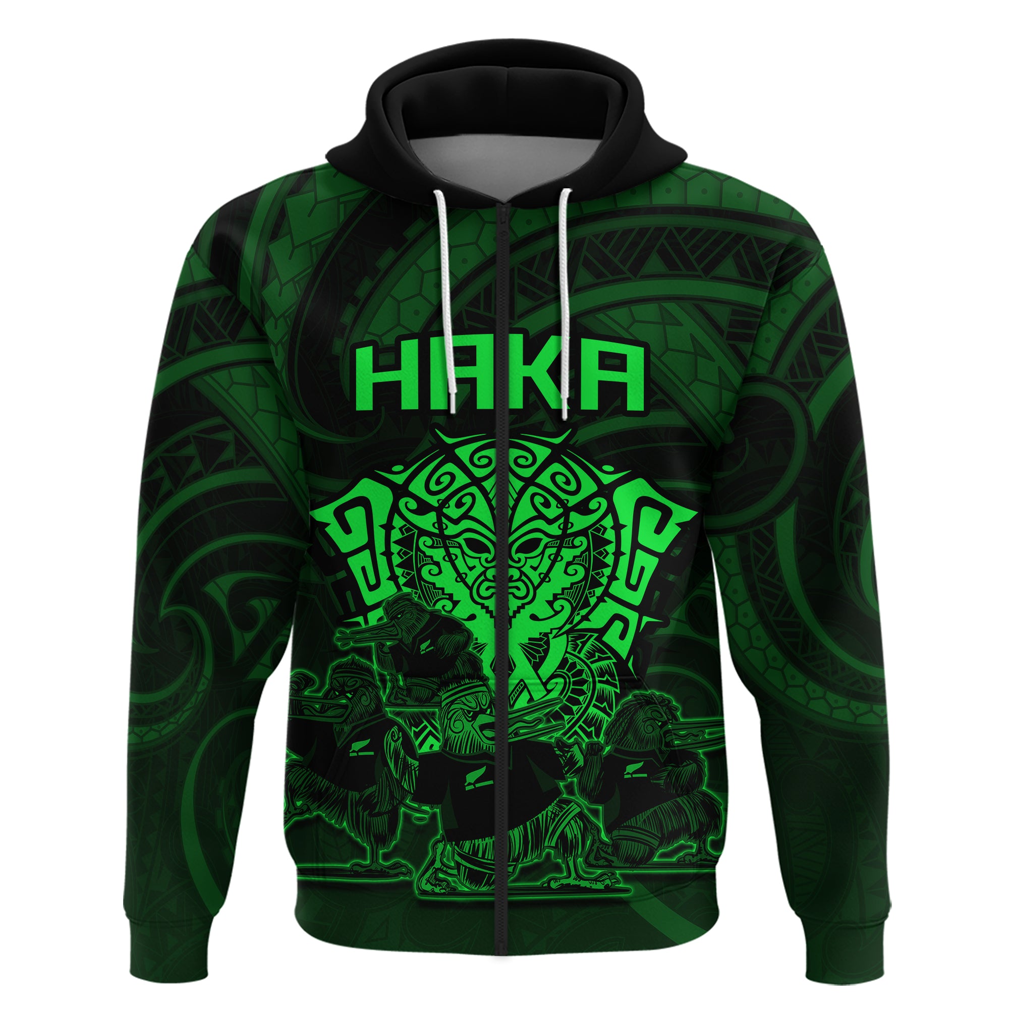 Custom New Zealand Hoodie Zip Haka Rugby Kiwi Bird Maori Mix Silver Fern Style - LH1