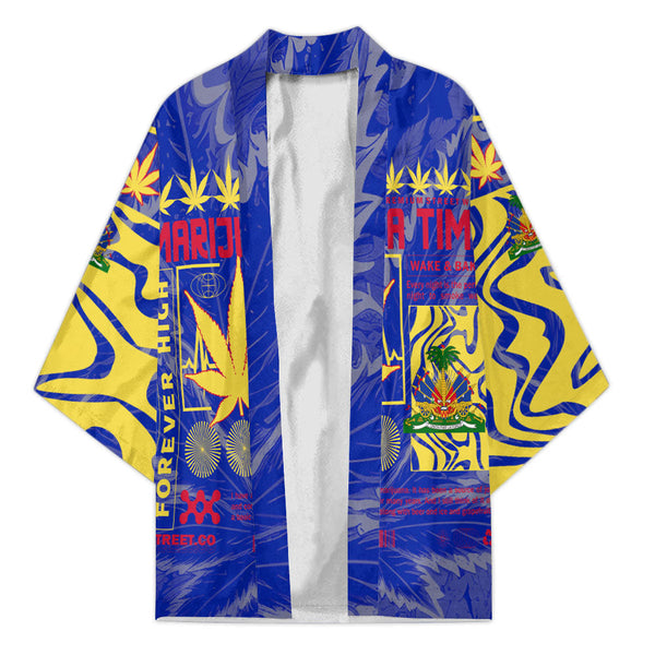 Haiti Kimono Flag & Coat Of Arms Marijuanas Style