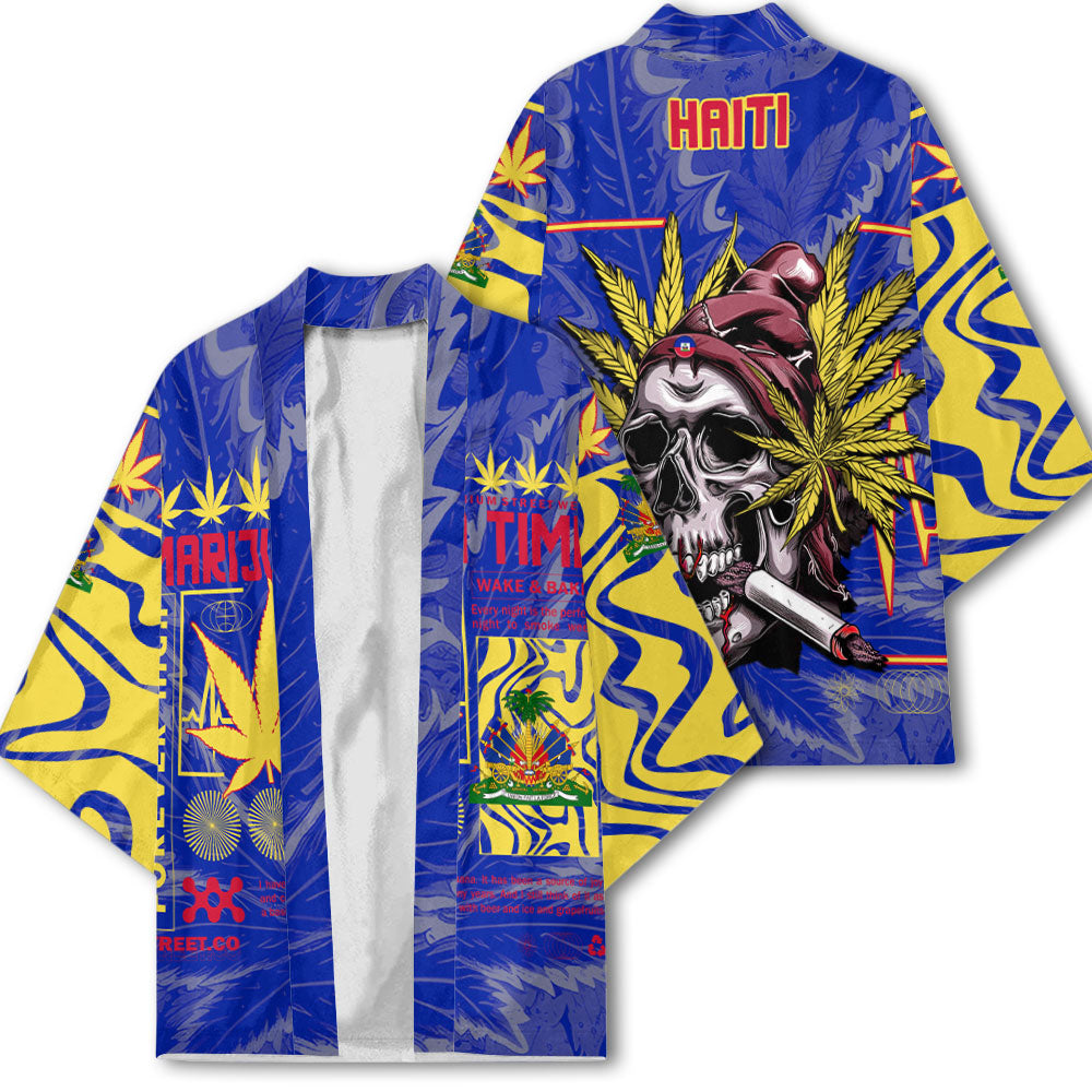 Haiti Kimono Flag & Coat Of Arms Marijuanas Style