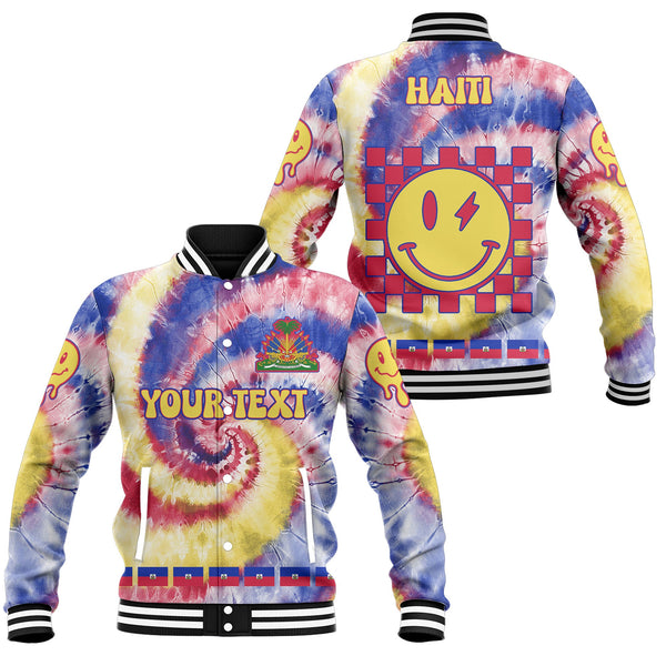 Haiti Baseball Jacket Custom Tie Dye Style 1