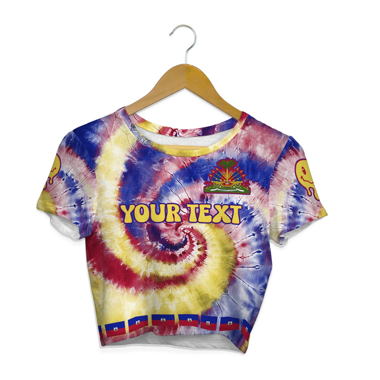 Haiti Croptop T Shirt Custom Tie Dye Style 1