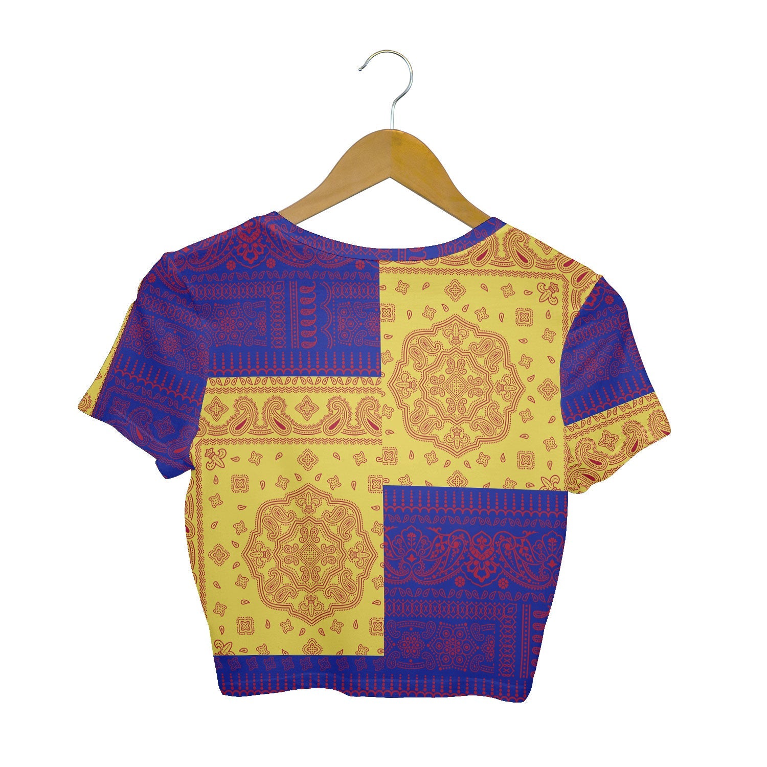 Haiti Croptop T Shirt Flag And Paisley Basic Style 2