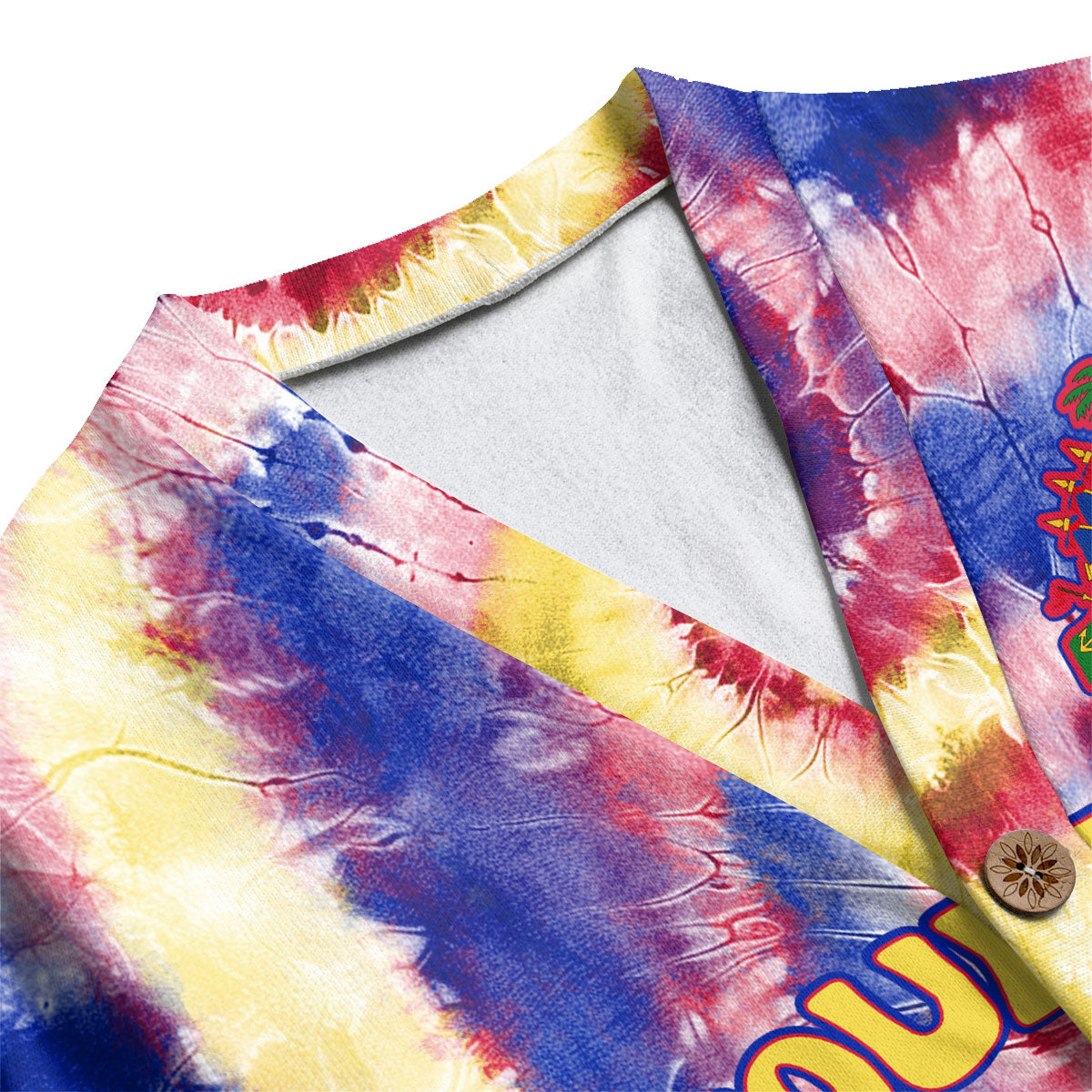 Haiti Fleece Cardigan Custom Tie Dye Style 1