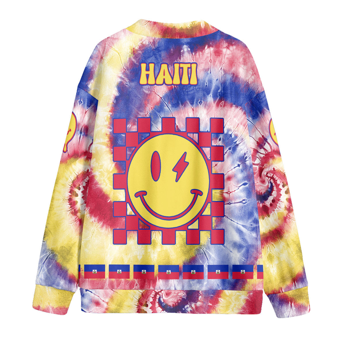 Haiti Fleece Cardigan Custom Tie Dye Style 2