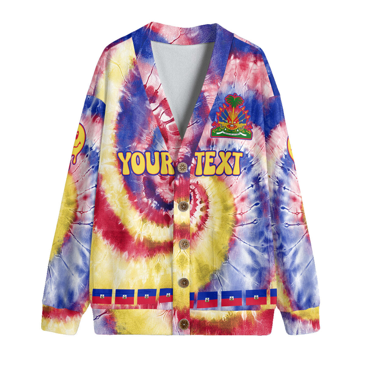 Haiti Fleece Cardigan Custom Tie Dye Style 4