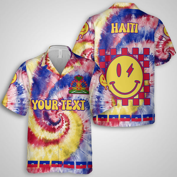 Haiti Hawaiian Shirt Custom Tie Dye Style 1