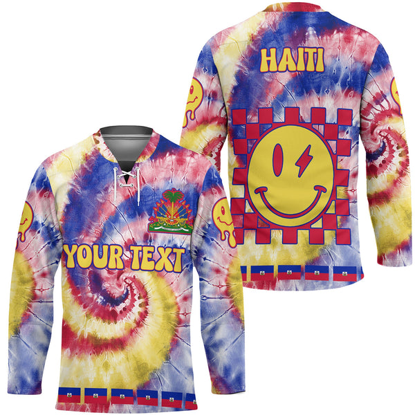 Haiti Hockey Jersey Custom Tie Dye Style 1