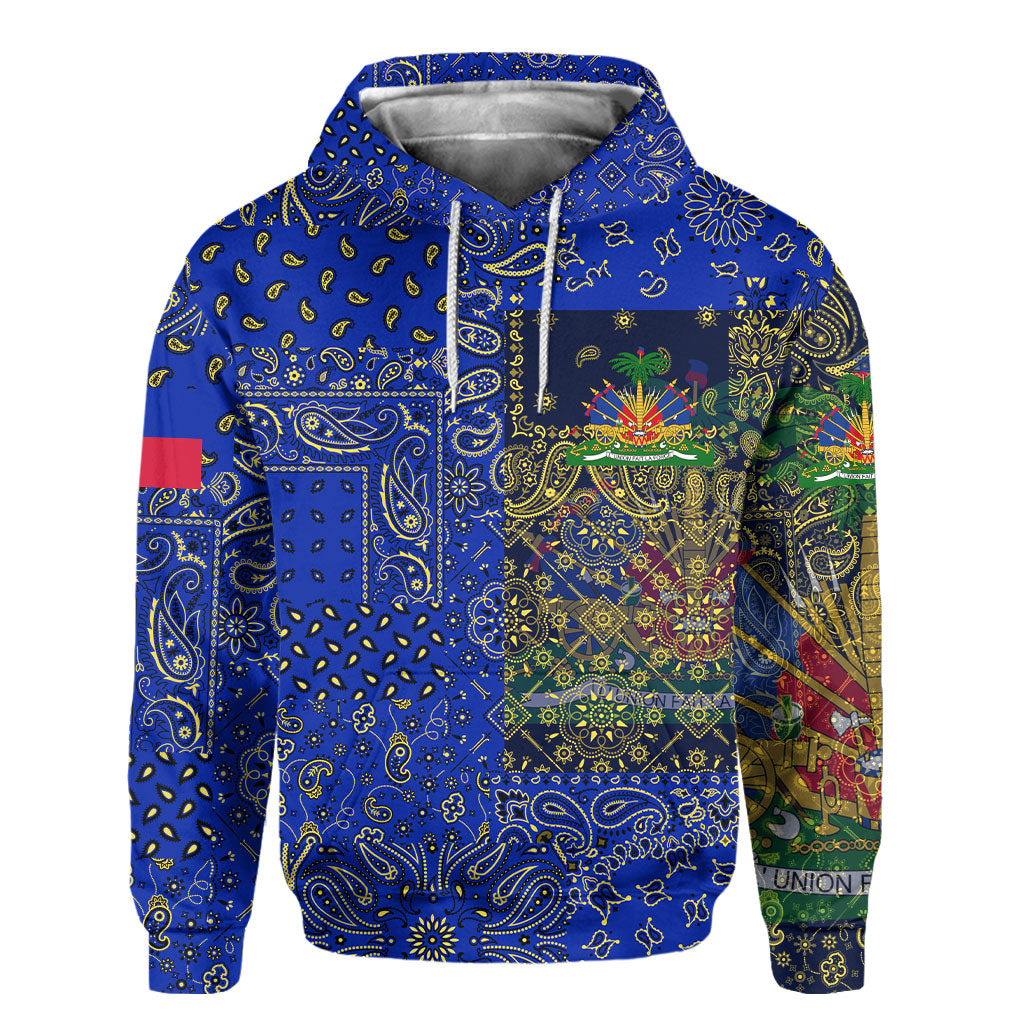 Haiti Hoodie Paisley Flag And Skull Style 2