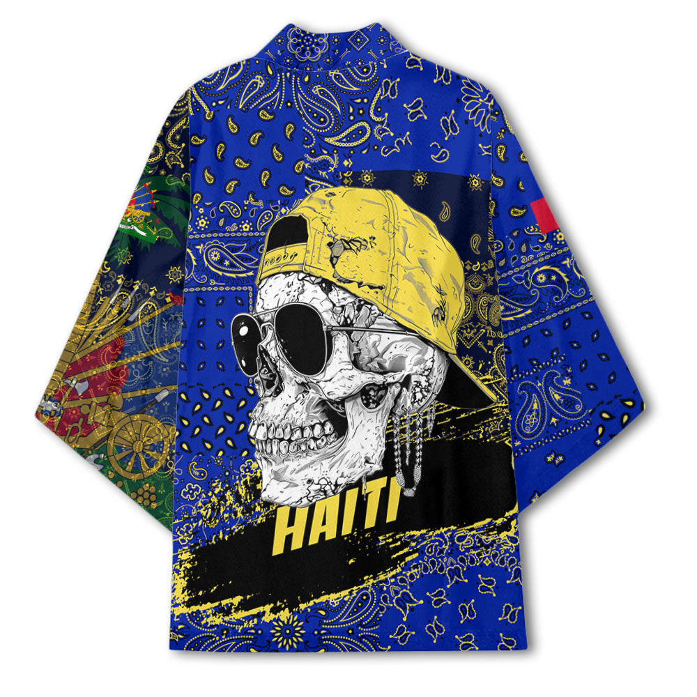 Haiti Kimono Paisley Flag And Skull Style 3