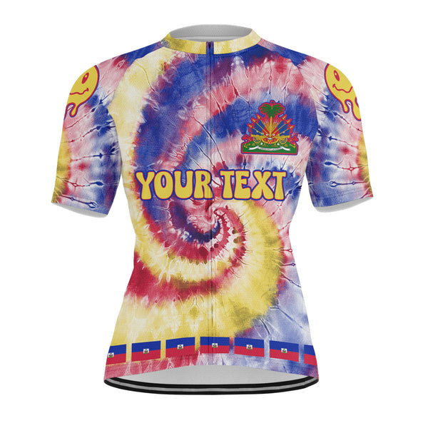 Haiti Men Cycling Jersey Custom Tie Dye Style 1