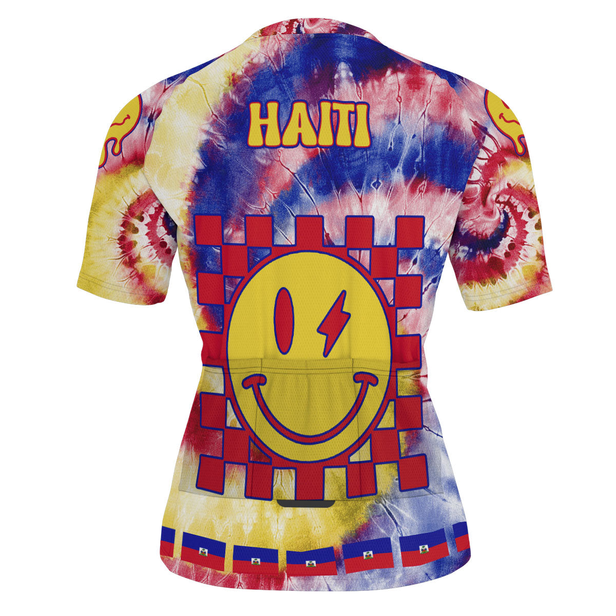 Haiti Men Cycling Jersey Custom Tie Dye Style 3