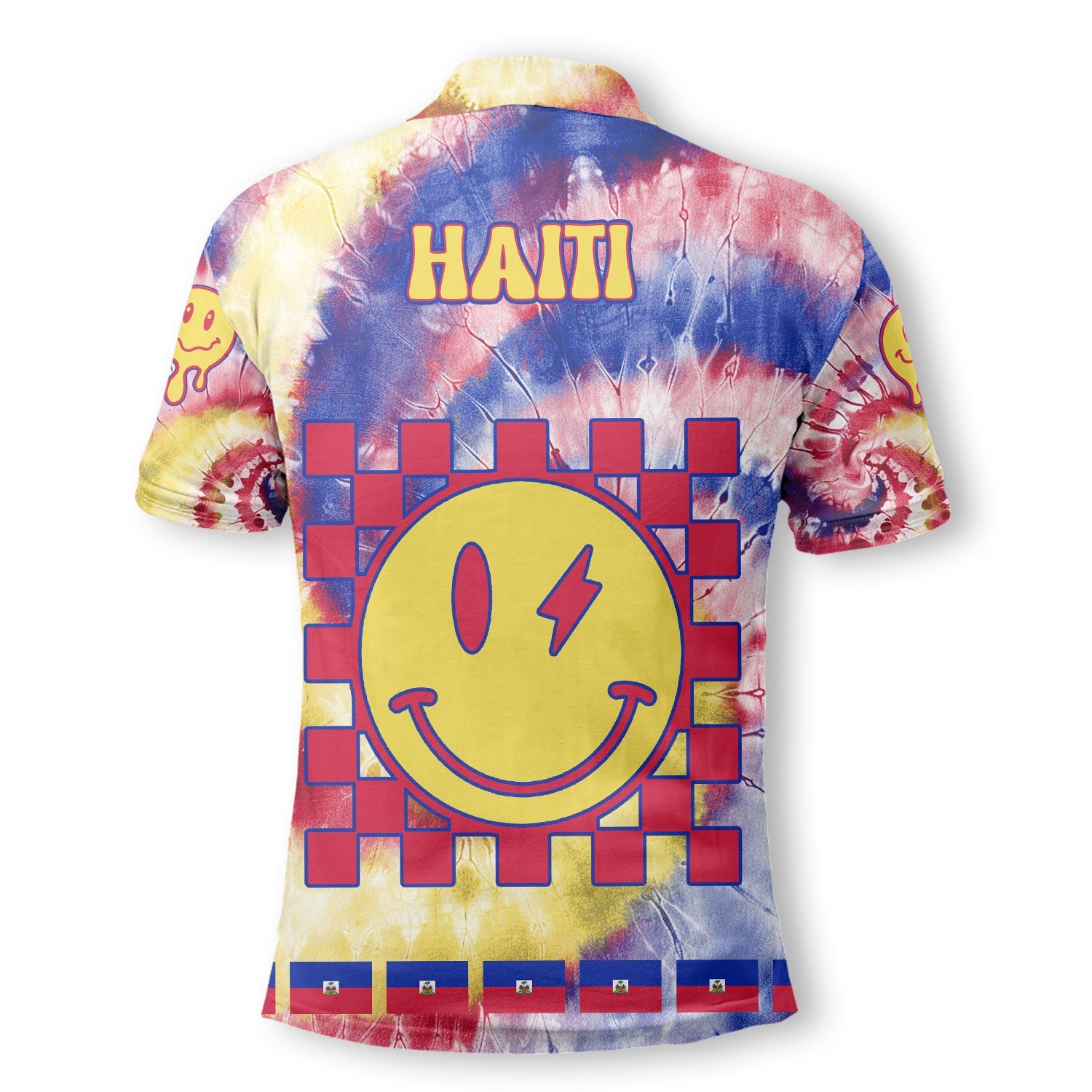 Haiti Polo Shirt Custom Tie Dye Style 3