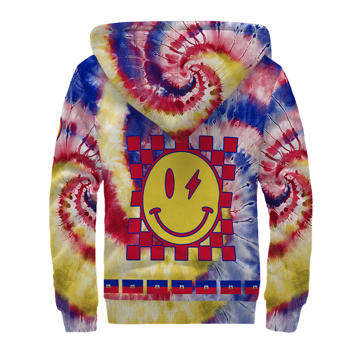 Haiti Sherpa Hoodie Custom Tie Dye Style 2