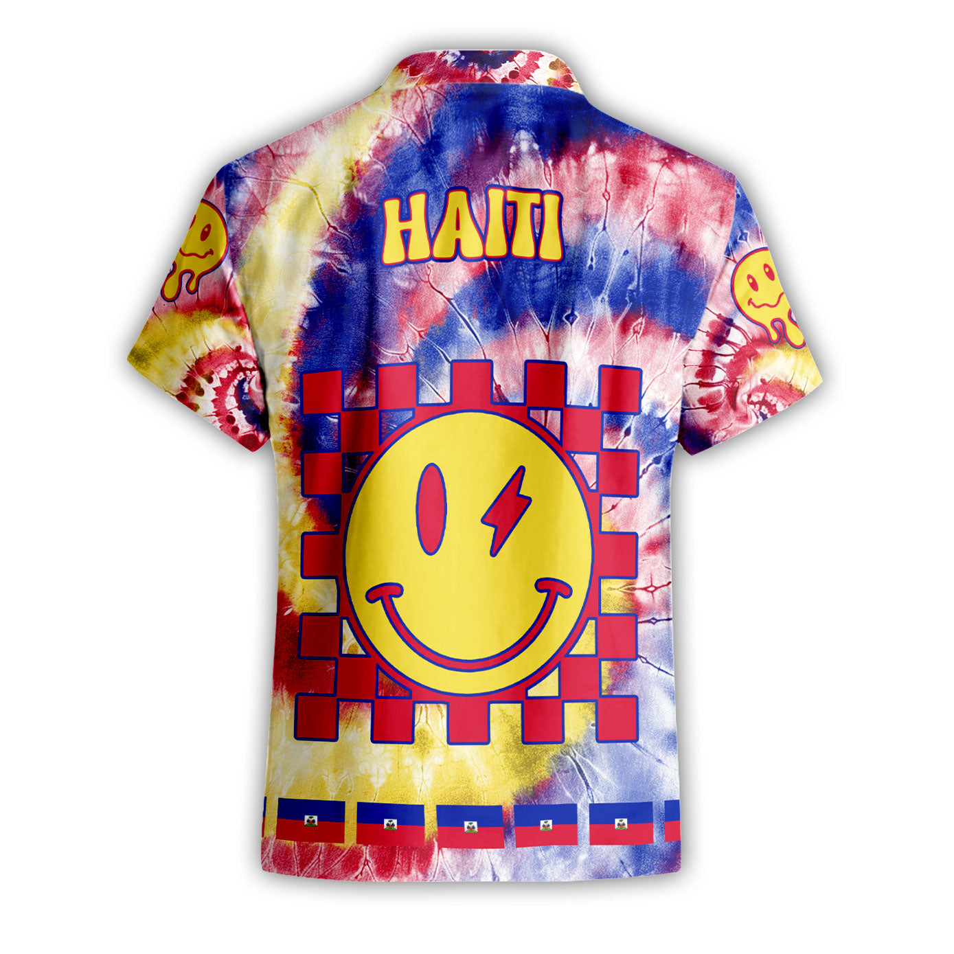 Haiti Short Sleeve Shirt Custom Tie Dye Style 2