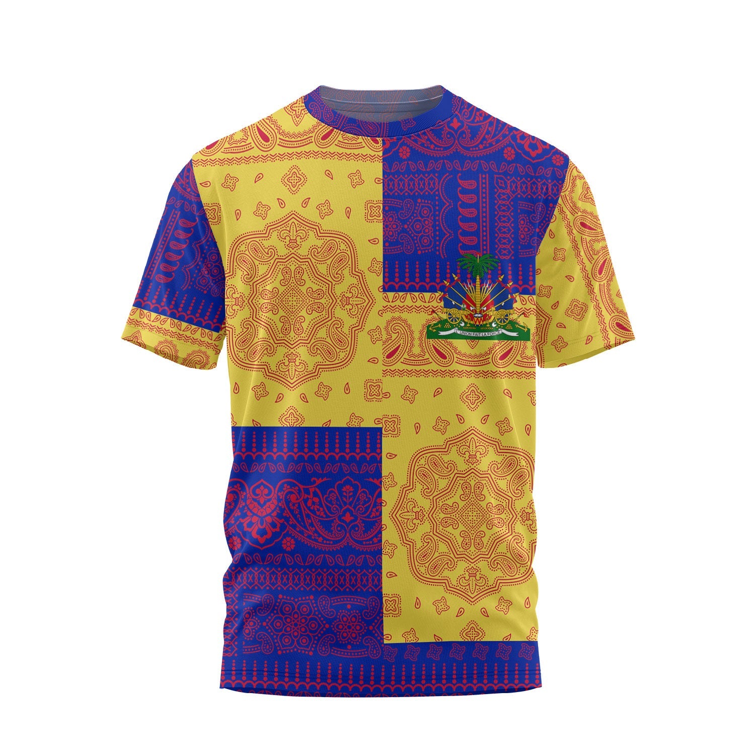 Haiti T Shirt Flag And Paisley Basic Style 2