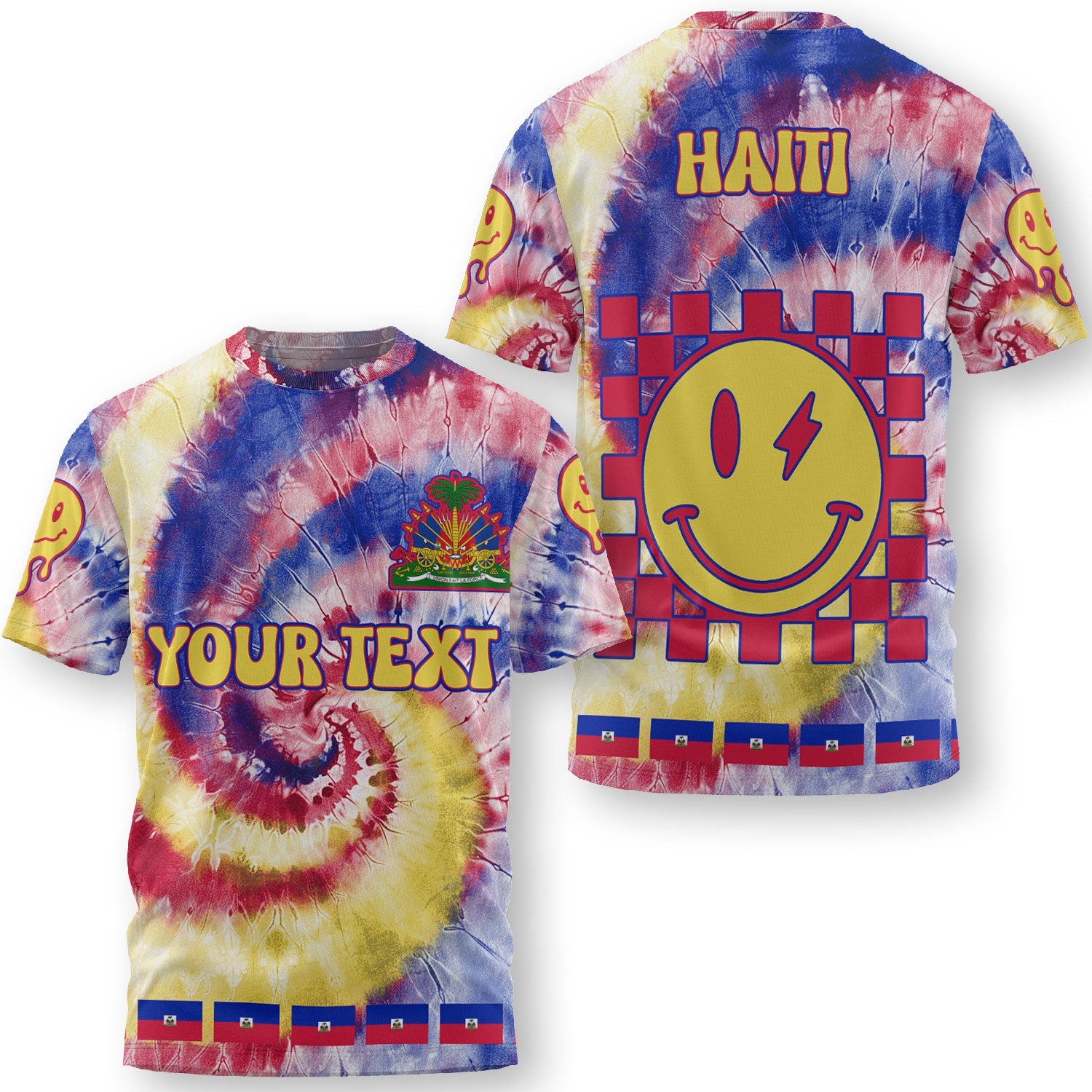 Haiti T Shirt Custom Tie Dye Style 3