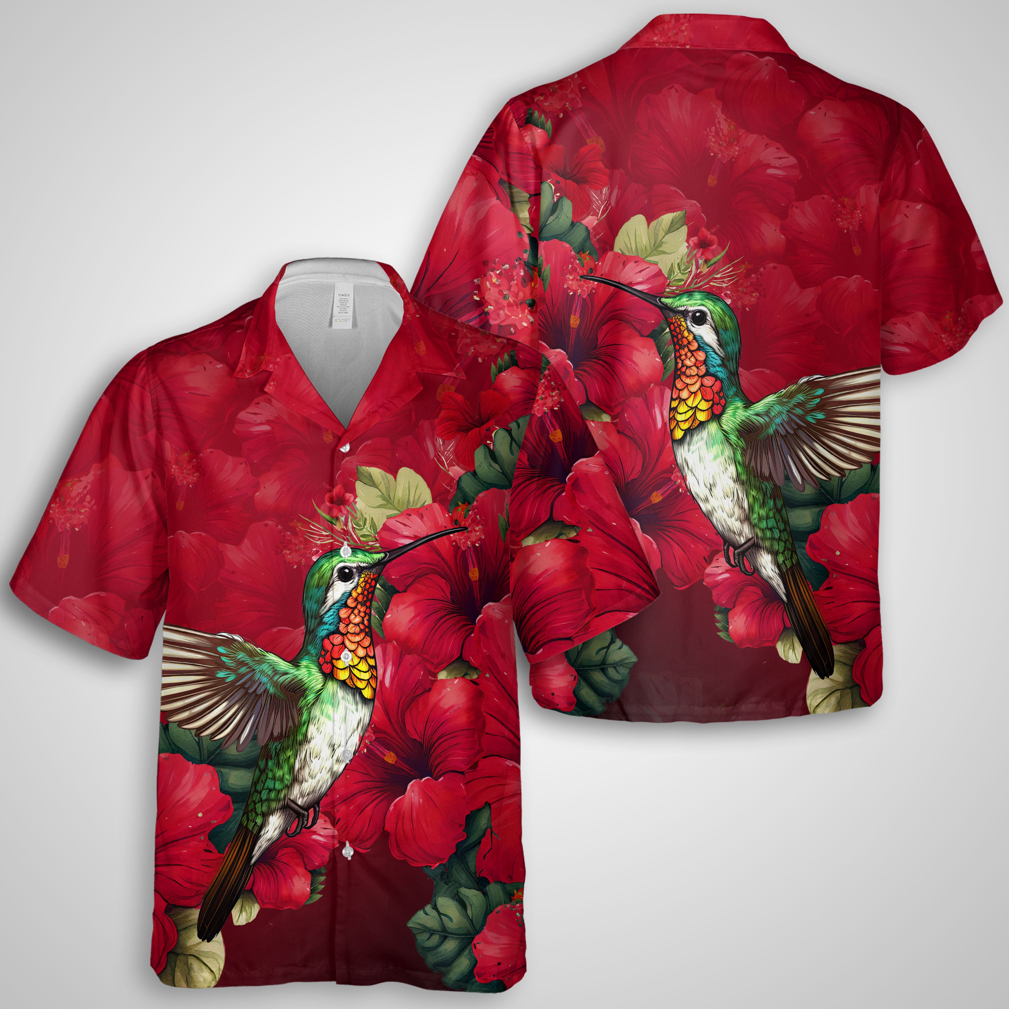 Hawaii Matching Outfits For Couples Polynesian Hibiscus Flower Red Style - TT01