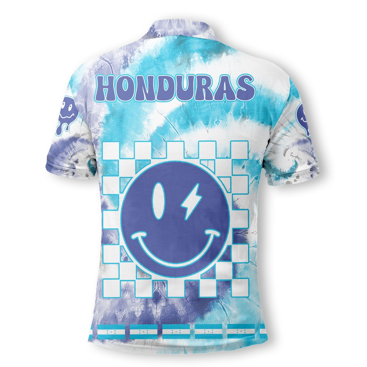 Honduras Polo Shirt Custom Tie Dye Style 3