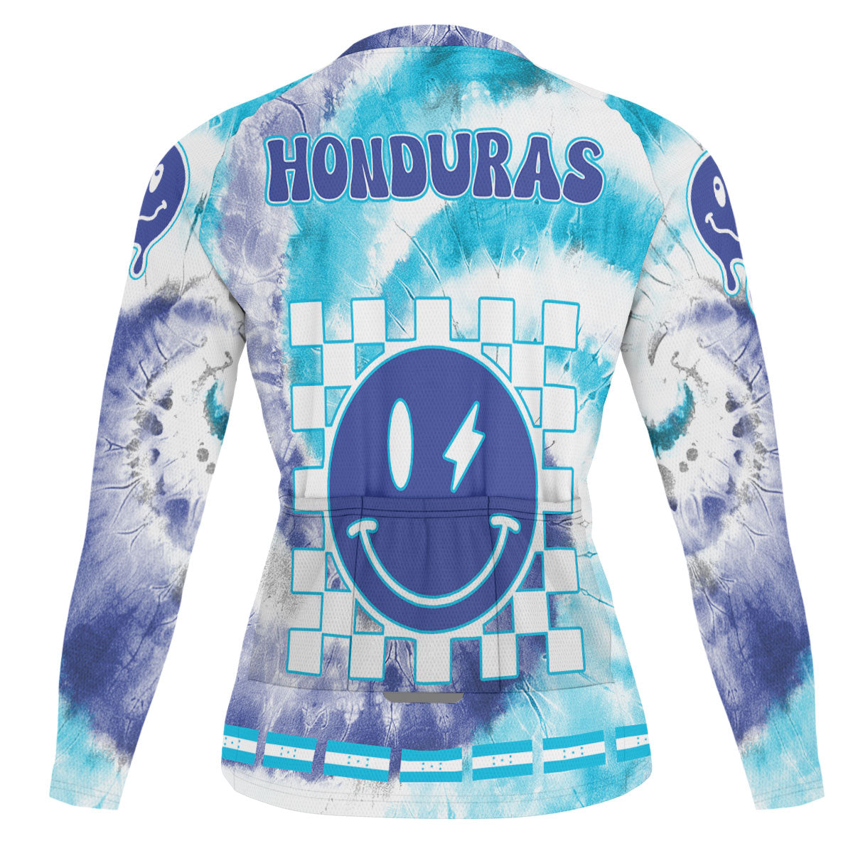 Honduras Raglan Men Cycling Jersey Long Sleeve Custom Tie Dye Style 1