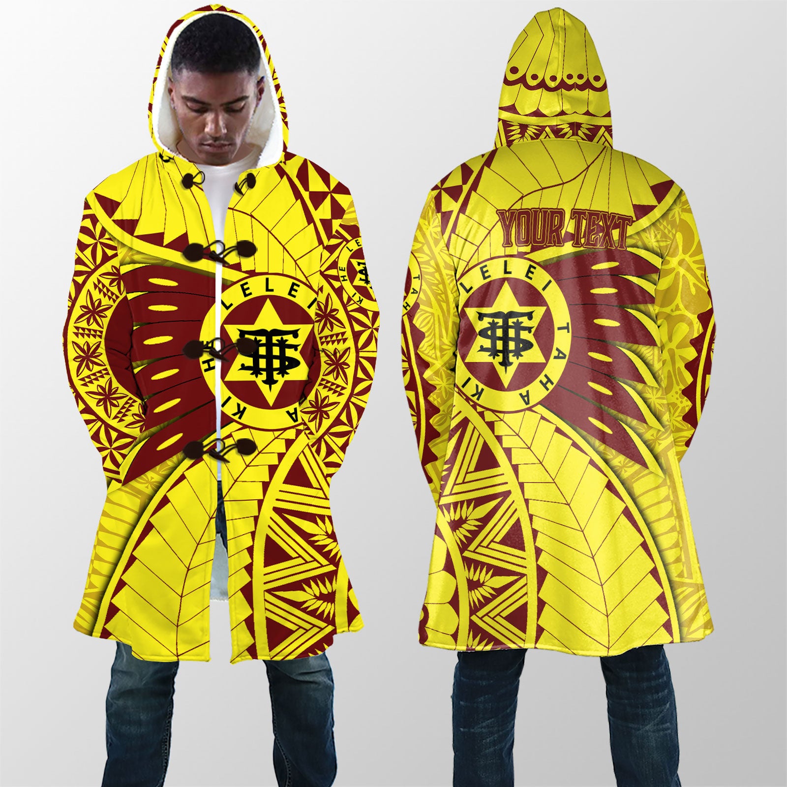 Custom Tonga High School Hooded Coat Tonga Golden Style