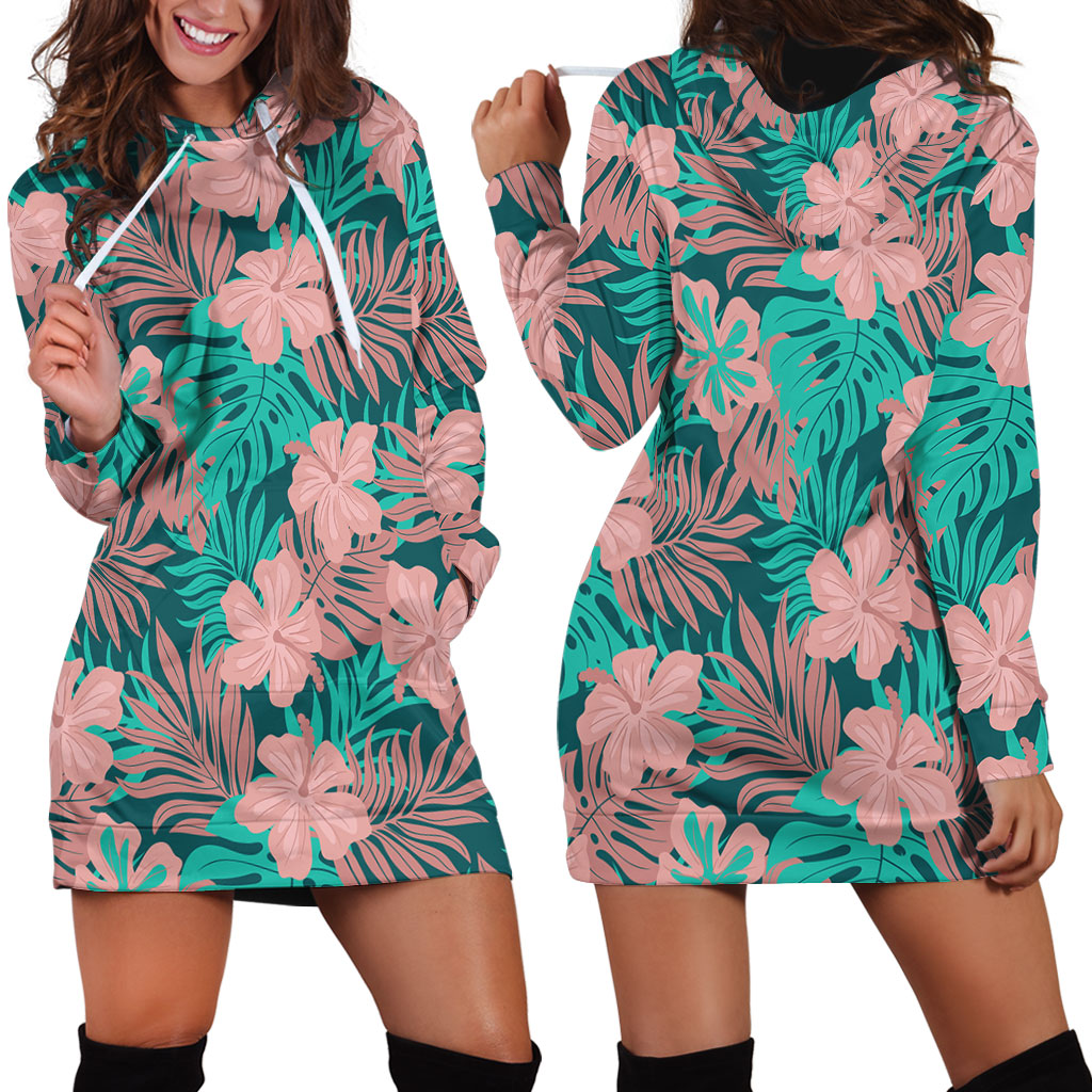 Hawaii Matching Outfits For Couples Polynesian Hibiscus Flower & Monstera Style - TT01