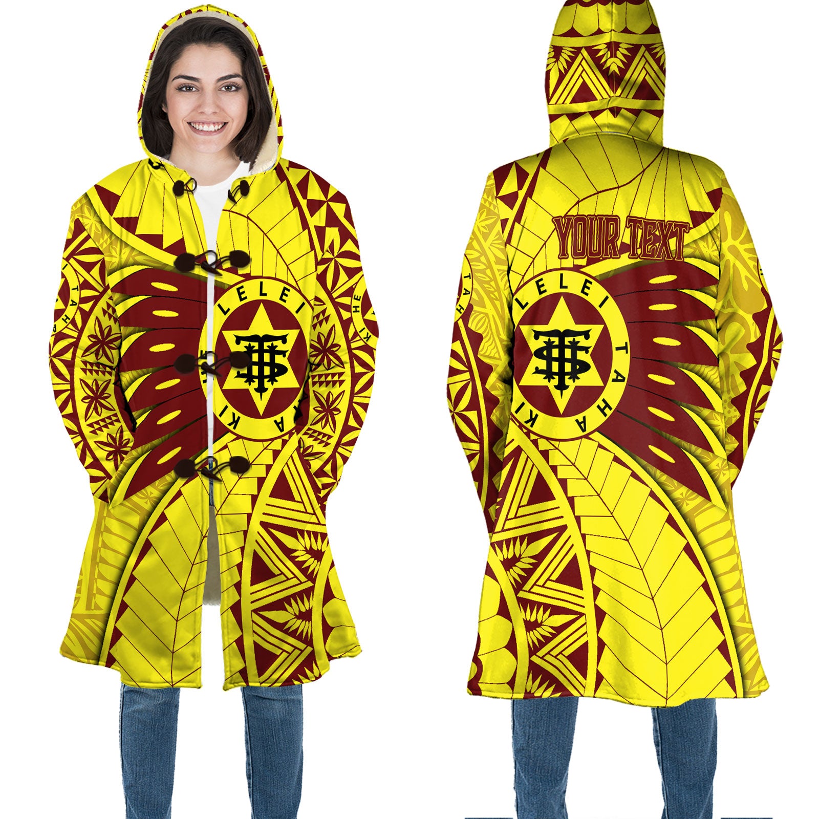 Custom Tonga High School Hooded Coat Tonga Golden Style