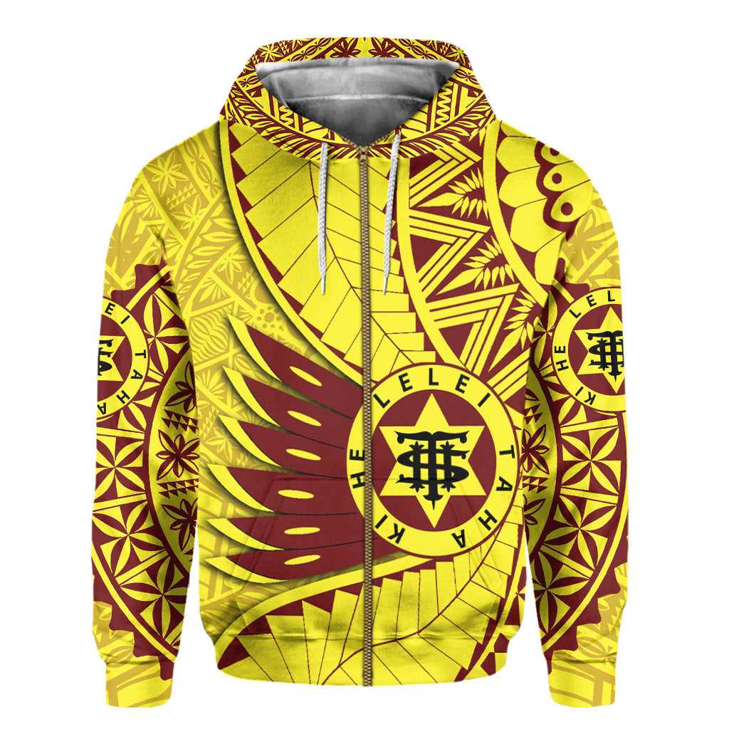 Custom Tonga High School Zip Hoodie Tonga Golden Style