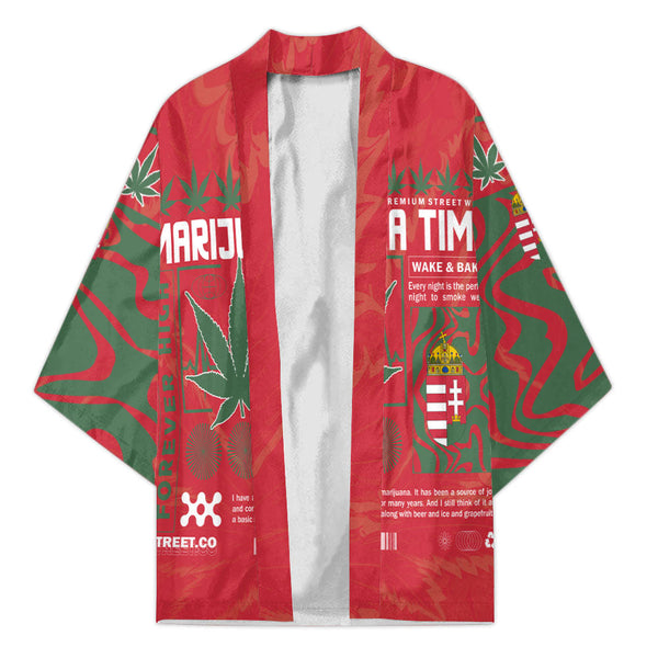 Hungary Kimono Flag & Coat Of Arms Marijuanas Style