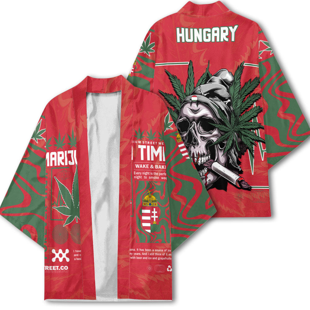 Hungary Kimono Flag & Coat Of Arms Marijuanas Style