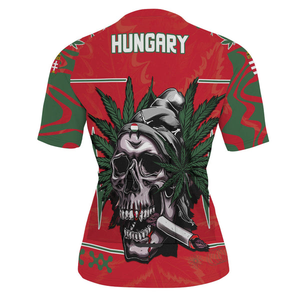 Hungary Men's Cycling Jersey Flag & Coat Of Arms Marijuanas Style