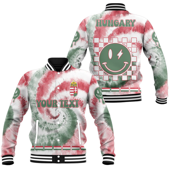 Hungary Baseball Jacket Custom Tie Dye Style 1