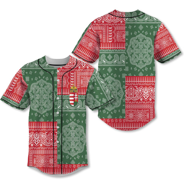 Hungary Baseball Jersey Flag And Paisley Basic Style 1