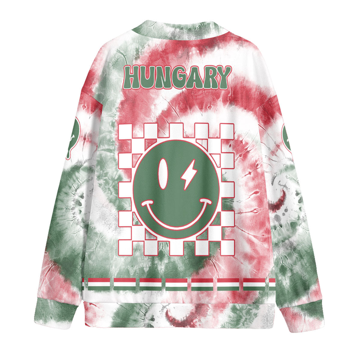 Hungary Fleece Cardigan Custom Tie Dye Style 2