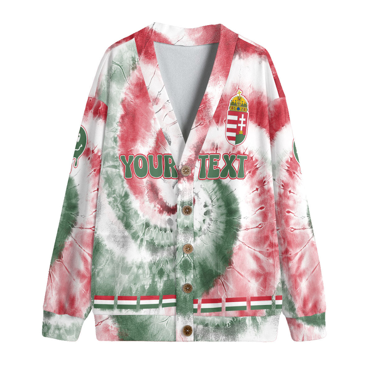 Hungary Fleece Cardigan Custom Tie Dye Style 4