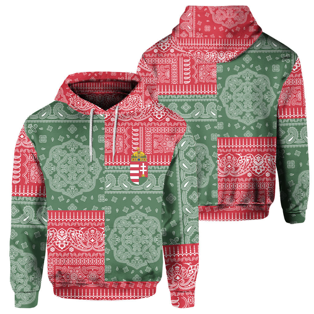 Hungary Hoodie Flag And Paisley Basic Style 1