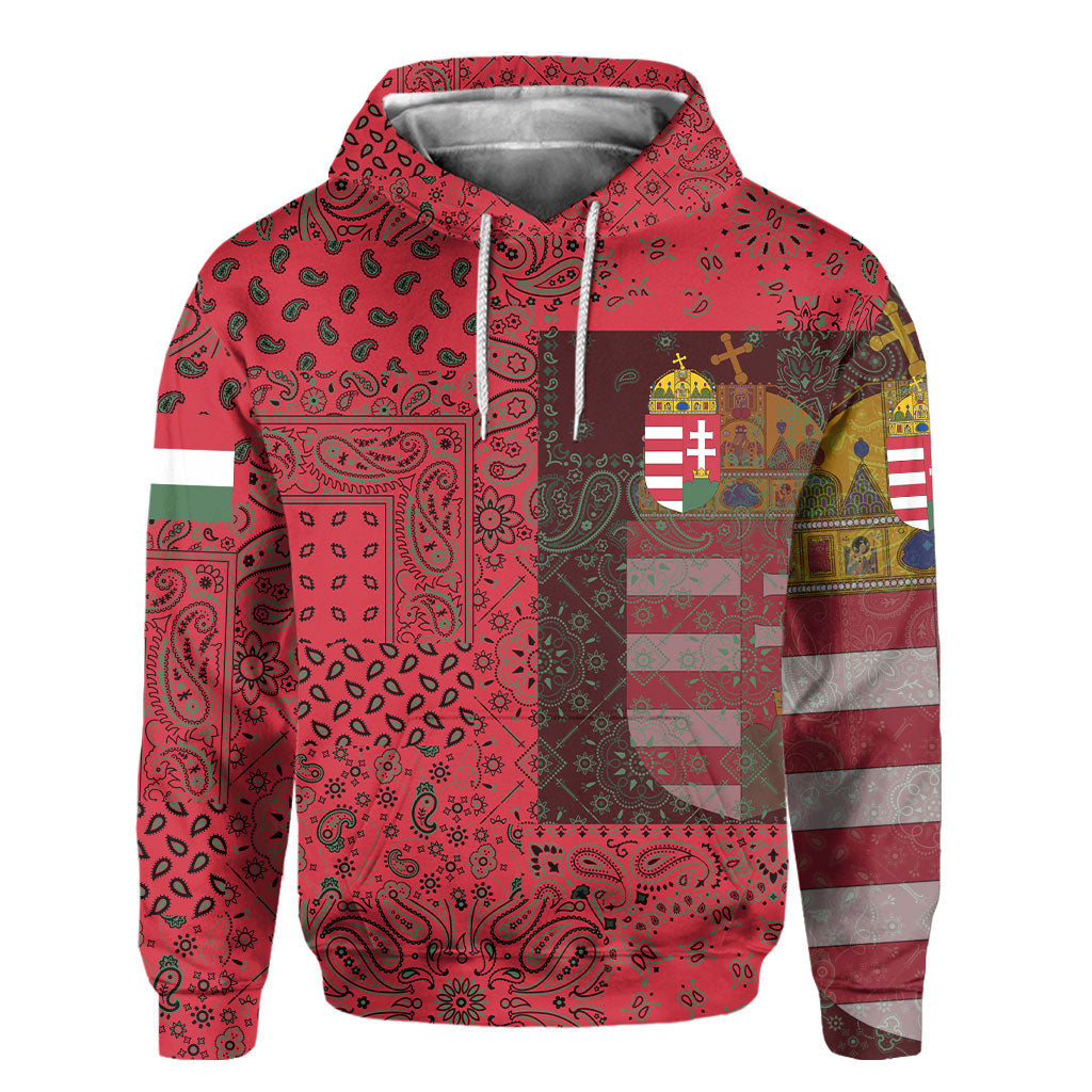 Hungary Hoodie Paisley Flag And Skull Style 2