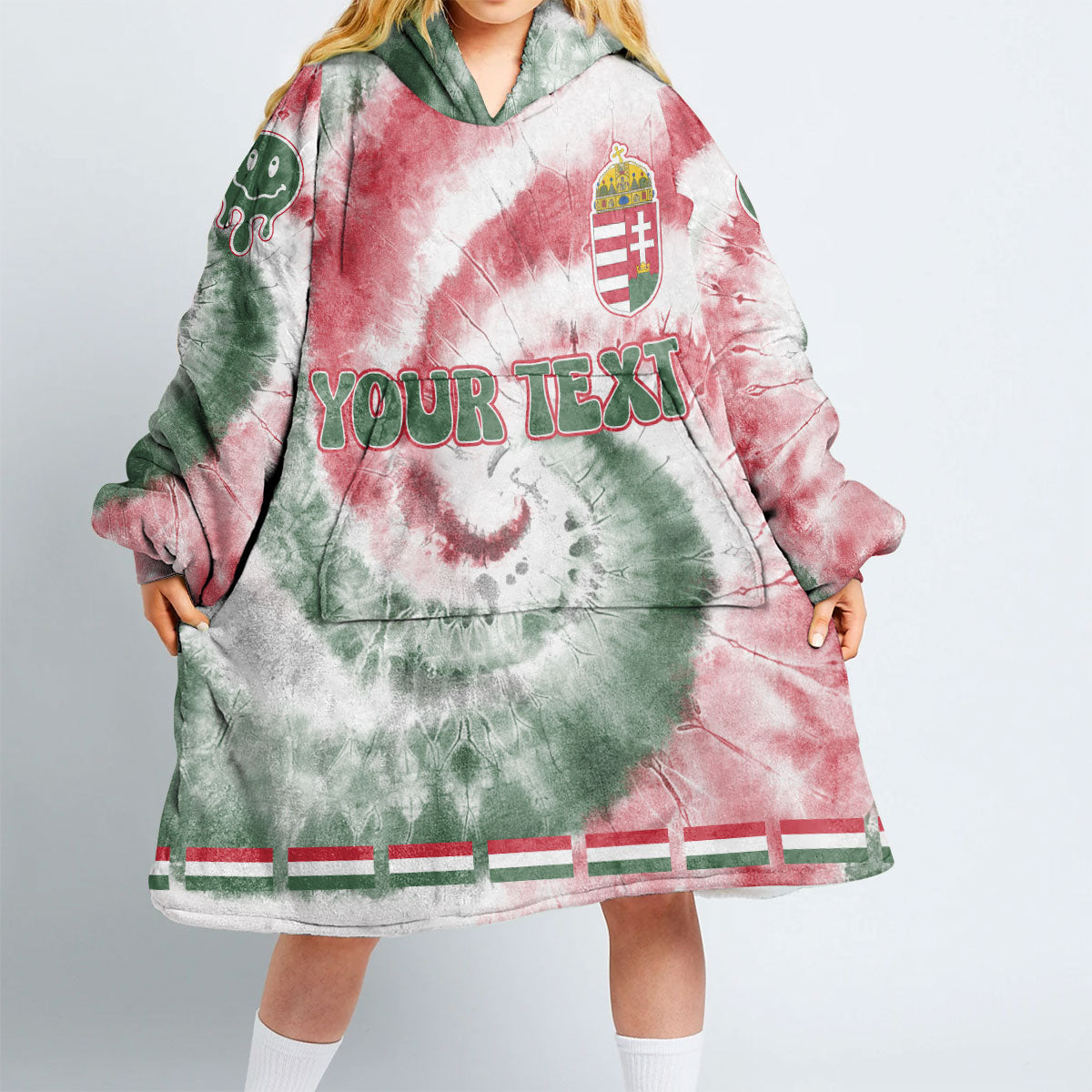 Hungary Hoodie Blanket Custom Tie Dye Style 2