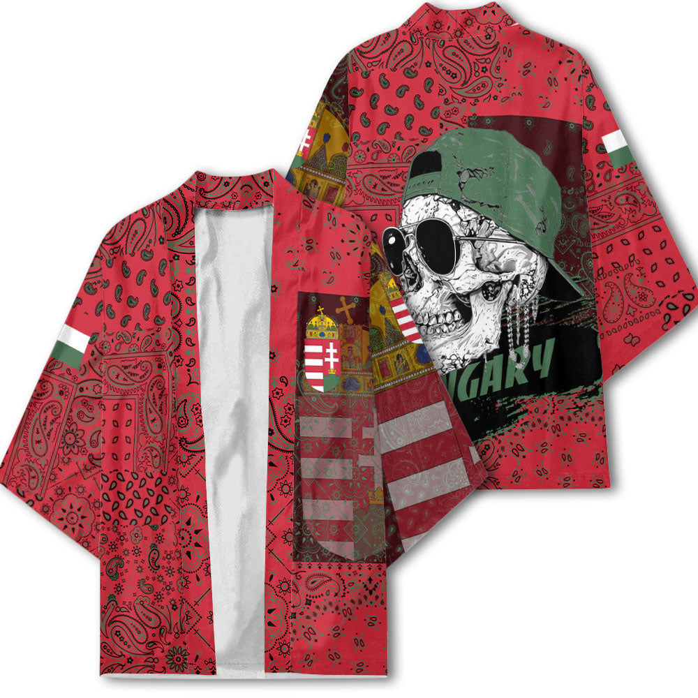 Hungary Kimono Paisley Flag And Skull Style 2