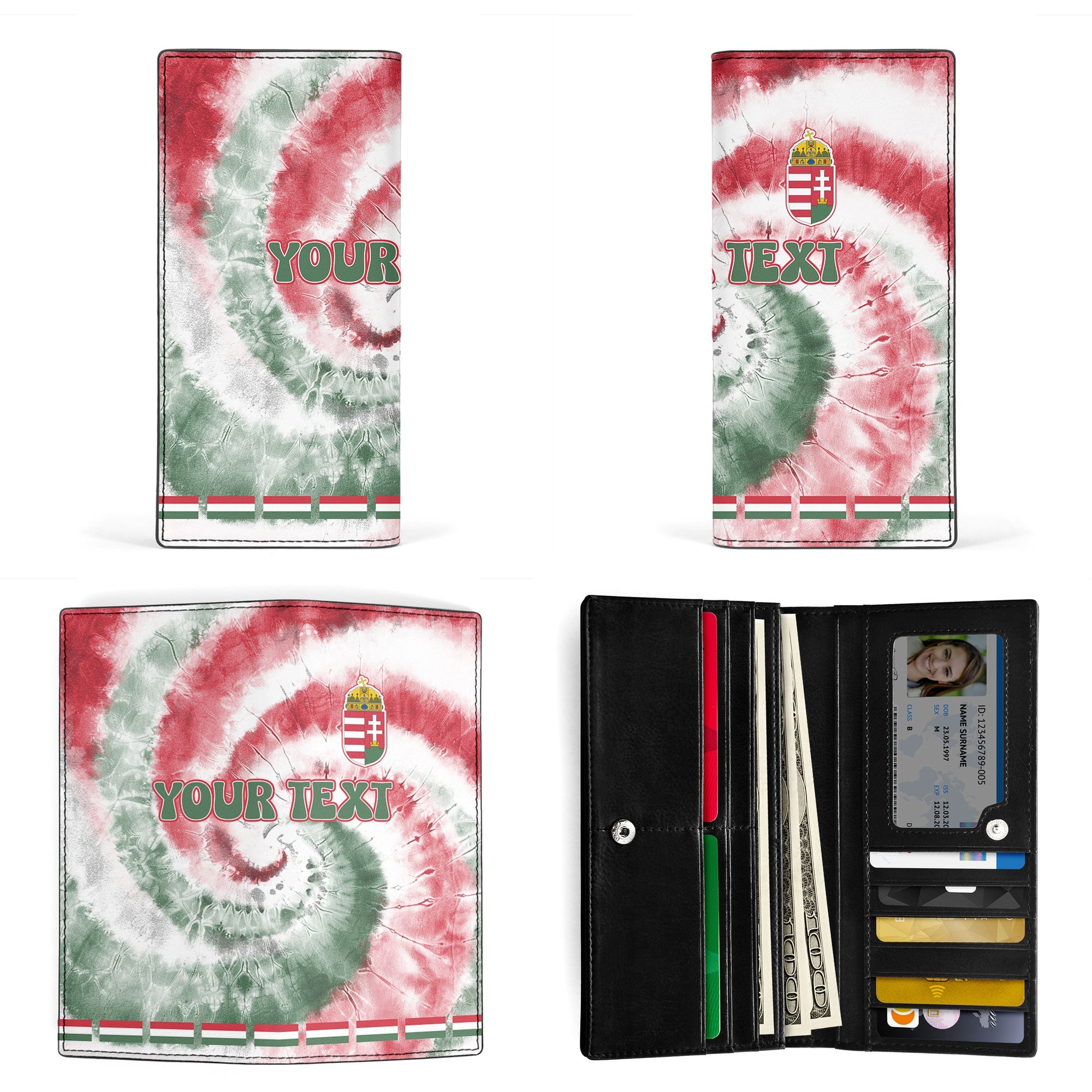 Hungary Leather Wallet Custom Tie Dye Style 3