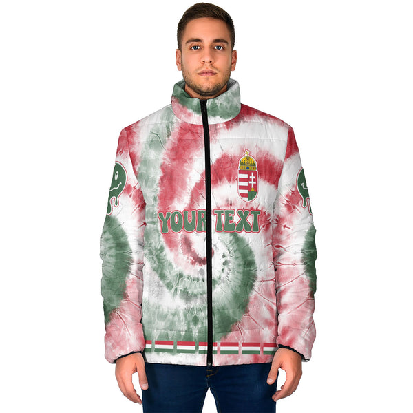 Hungary Men Padded Jacket Custom Tie Dye Style 1