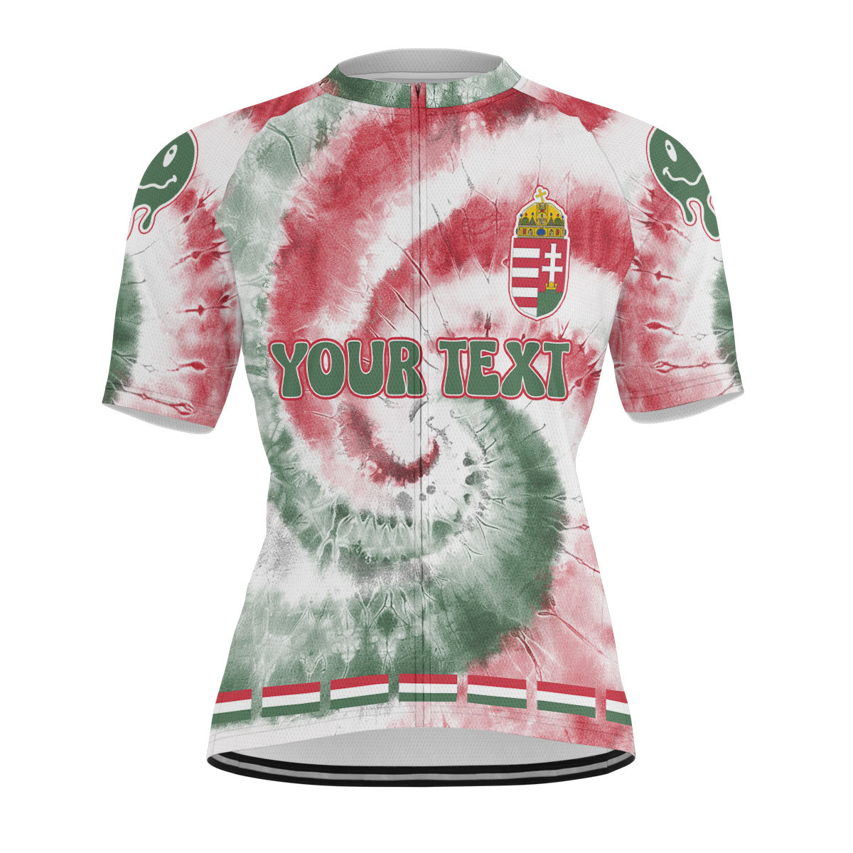 Hungary Men Cycling Jersey Custom Tie Dye Style 1