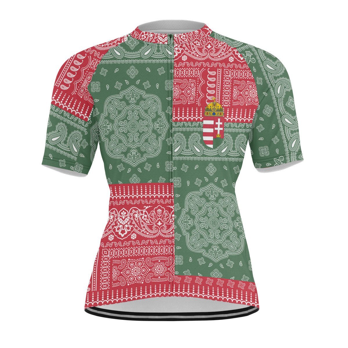 Hungary Men Cycling Jersey Flag And Paisley Basic Style 1