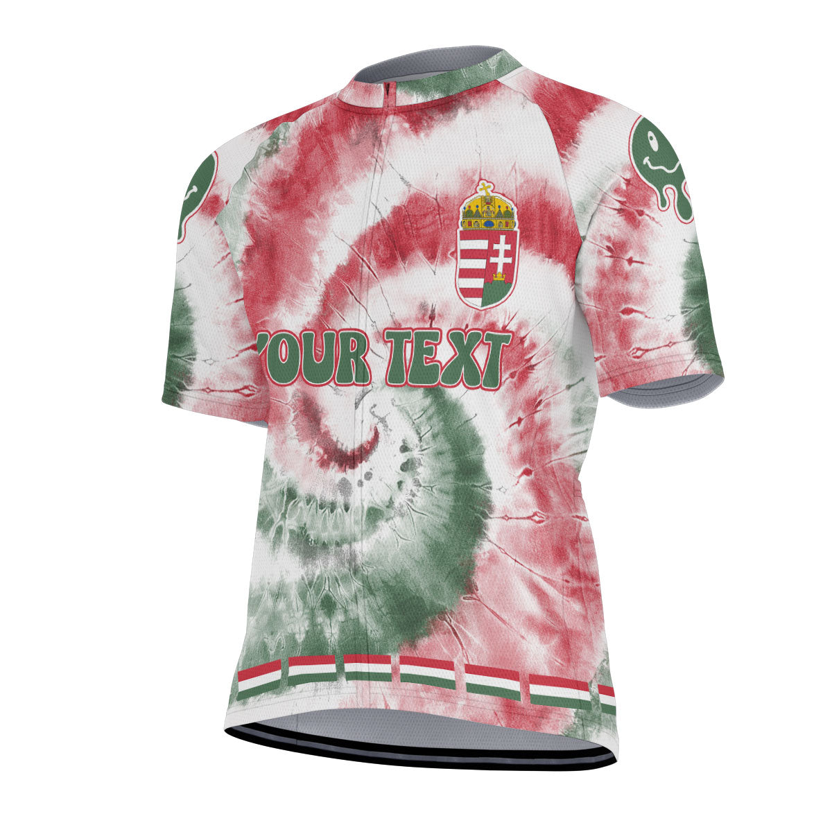 Hungary Men Cycling Jersey Custom Tie Dye Style 2