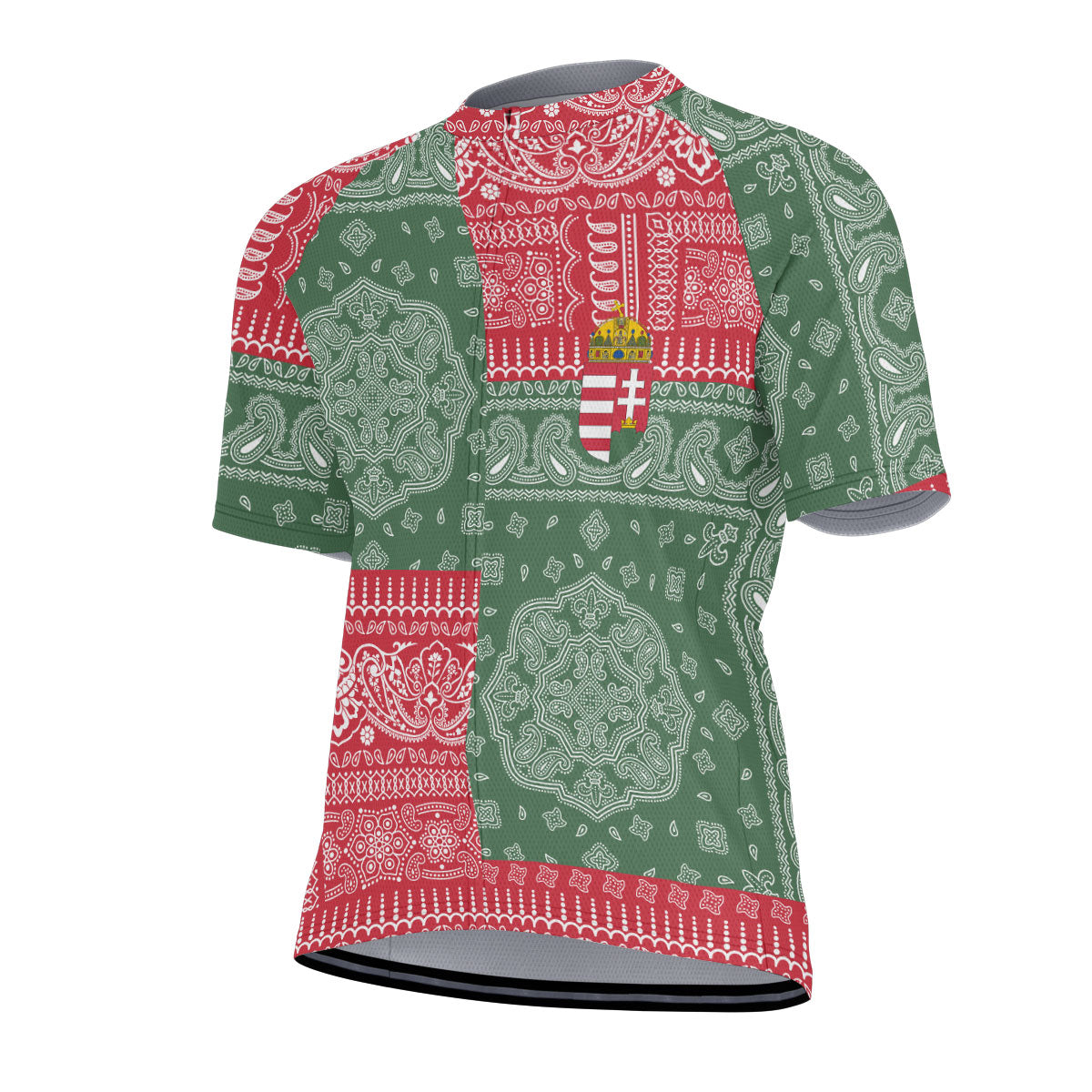 Hungary Men Cycling Jersey Flag And Paisley Basic Style 2